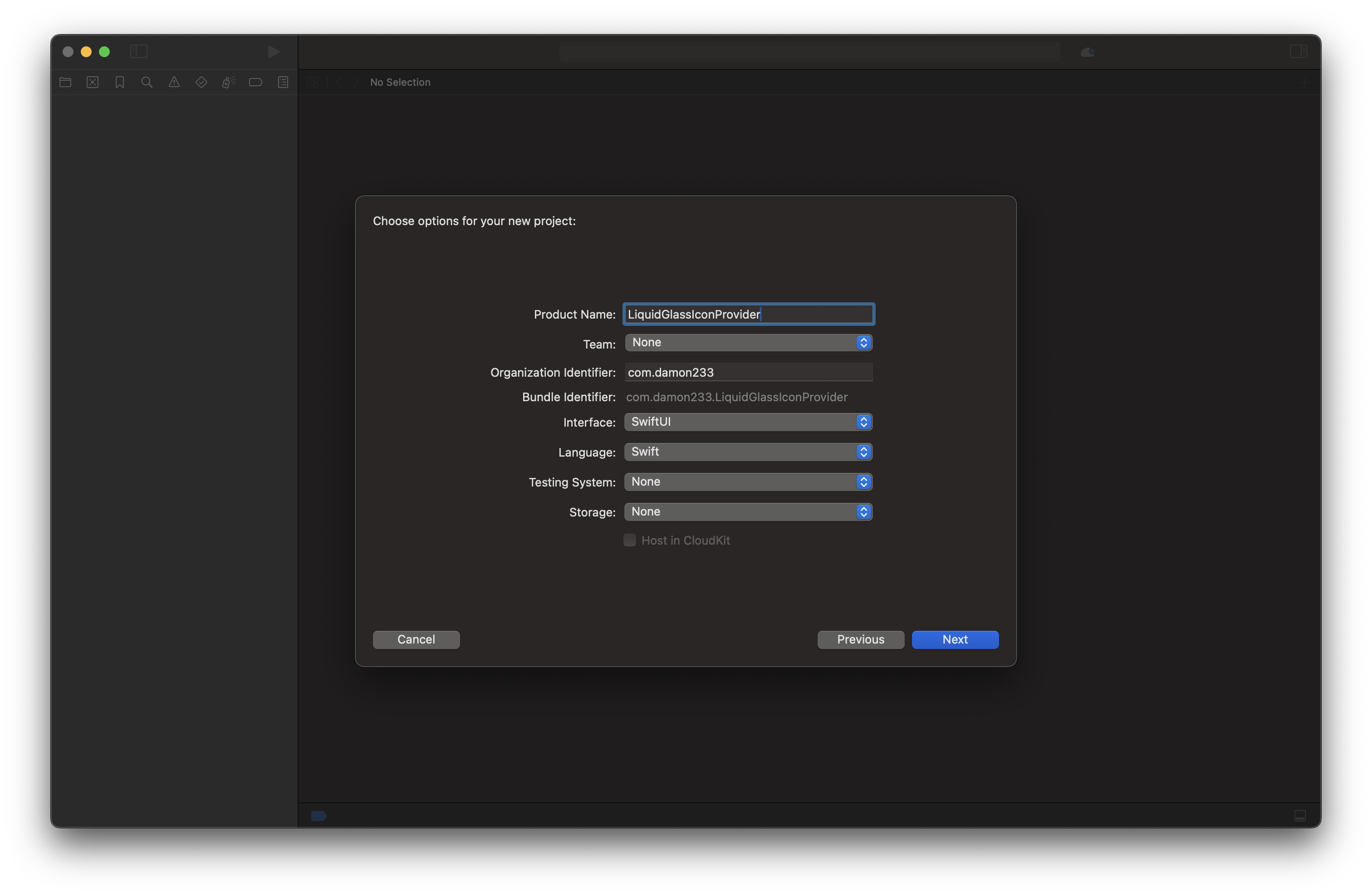 Xcode新建项目选项，在macOS 15
